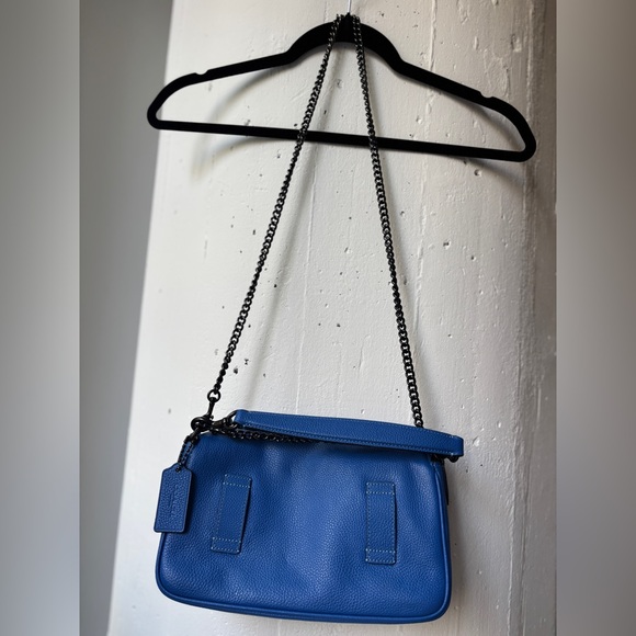 Coach Blue Leather Shoulder Bag with detachable strap - Picture 6 of 10